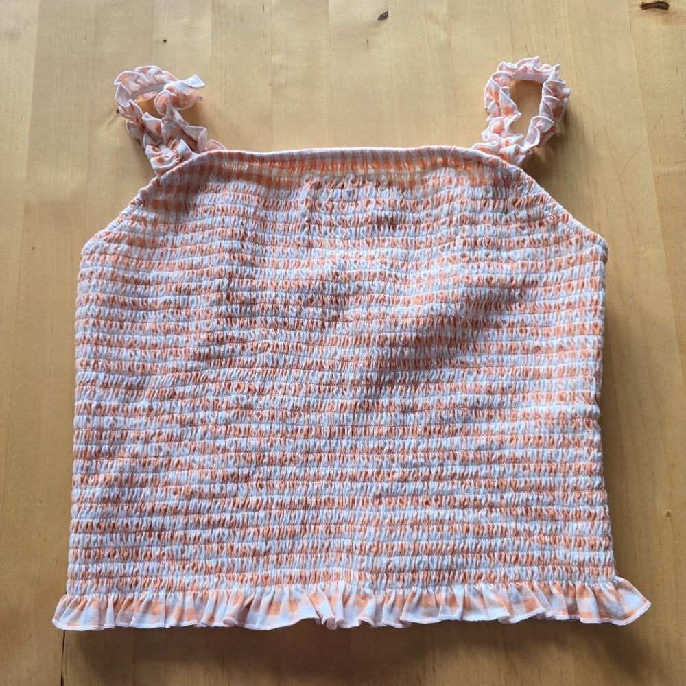 SO Peach Tube Top Size 2X XXL Tube Top straps ruched white ruffle